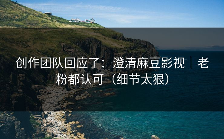 创作团队回应了：澄清麻豆影视｜老粉都认可（细节太狠）
